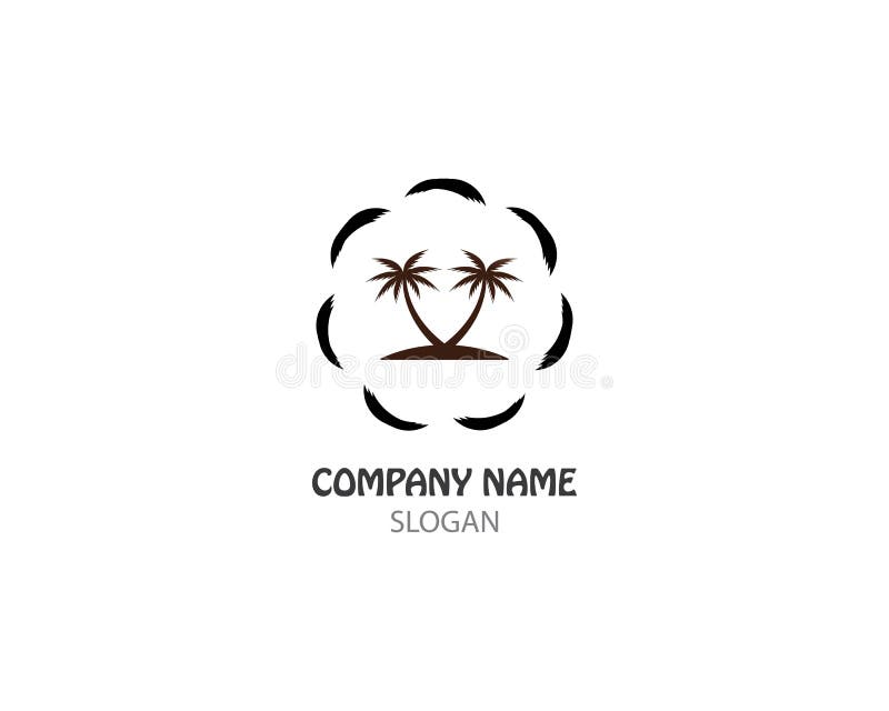 Coconut tree logo template stock illustration. Illustration of isolated ...