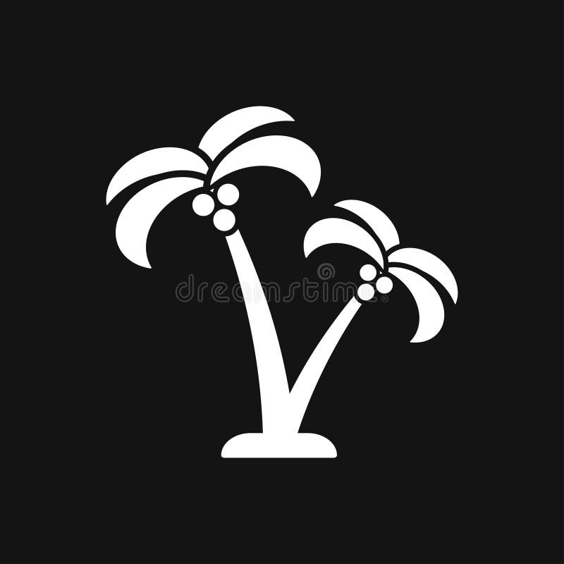 Coconut Trees Icon Vector Sign Symbol for Design Stock Vector