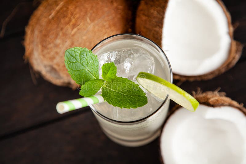 Coconut water drink stock photo. Image of fruit, closeup 150701334