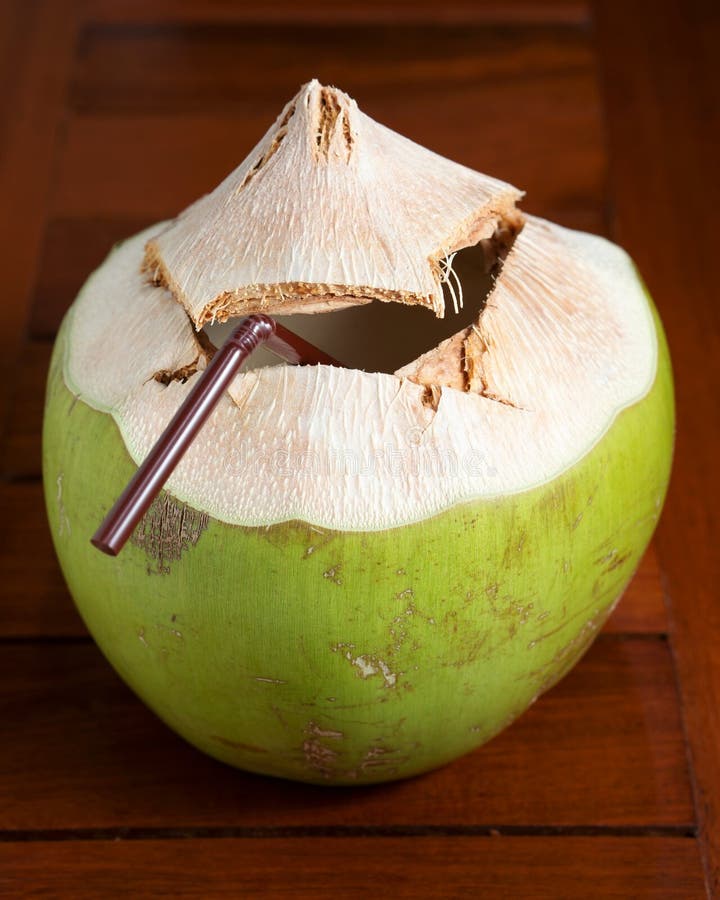 Coconut Water in Glass Bottle Isolated on White Stock Image Image of