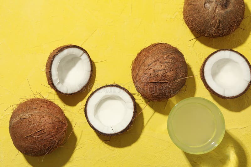 Coconut and Water on Yellow Background. Tropical Fruit Stock Image Image of fresh, coco 178697865