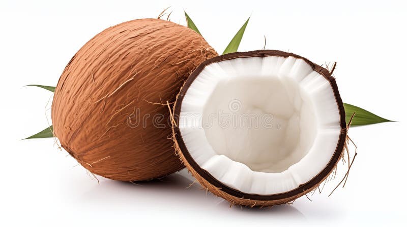 Cocos frescos en un fondo blanco stock de ilustración