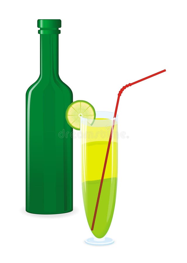 Coctail mit Kalk lizenzfreie abbildung