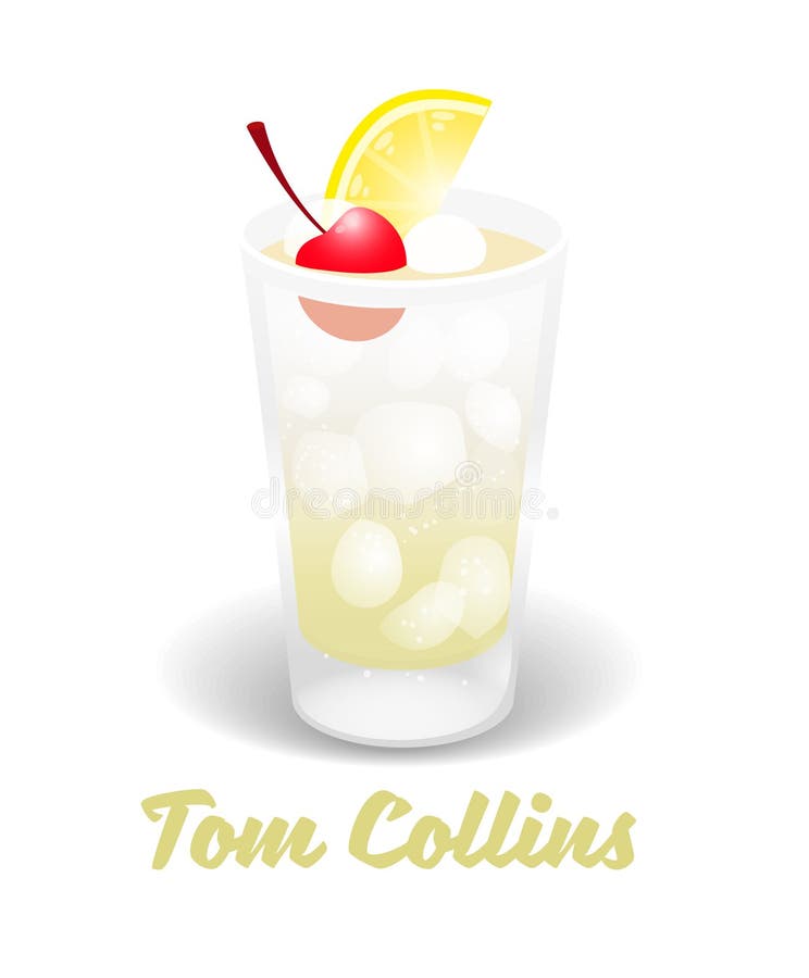 Coctail tom collins royaltyfri illustrationer Coctail tom collins royaltyfri illustrationer