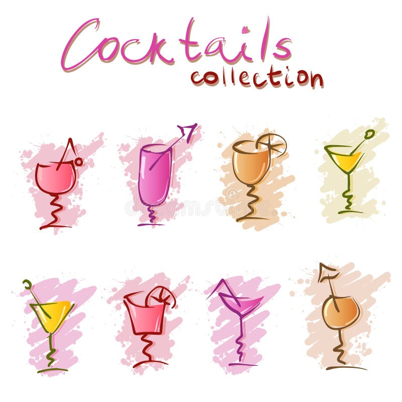 Coctailklotter vektor illustrationer