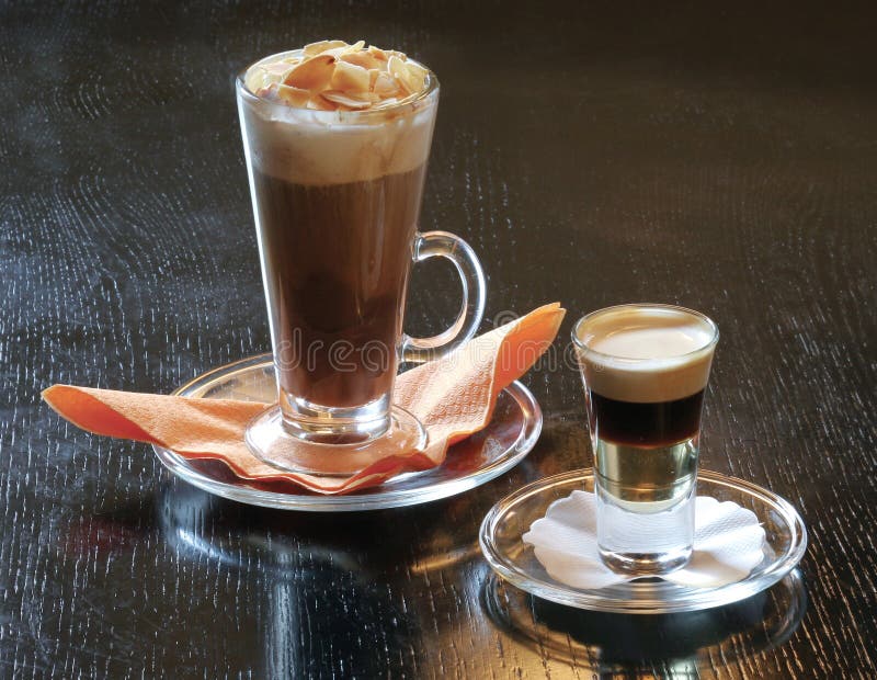 Coctails based on coffee with alcohol