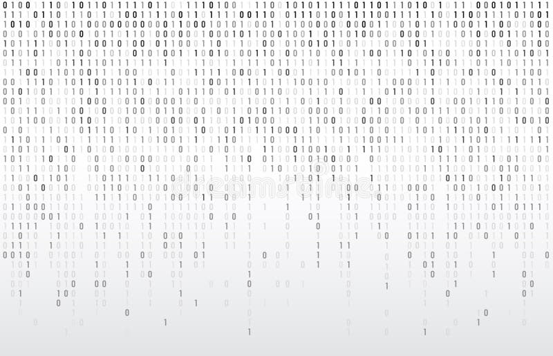 Cod binar digital. date cu matrice computerizată care se încadrează în numere care codifică tipografia și coduri sudează fundalul stock illustration