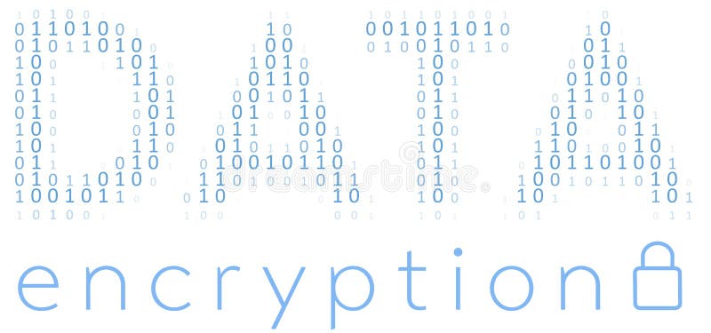 Cod de securitate pentru criptarea datelor digitale stock illustration