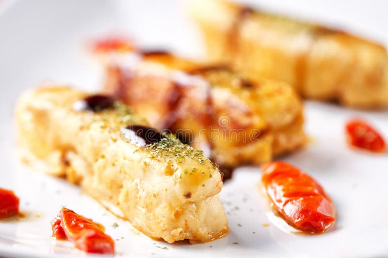 Cod Fillet with Aromatic Herbs stock photos