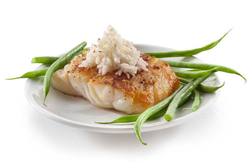 Cod fish stock photo. Image of isolated, fillet, plate 37560206