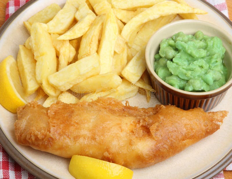 Fish And Chips With Mushy Peas Stock Photo Image of french, dish