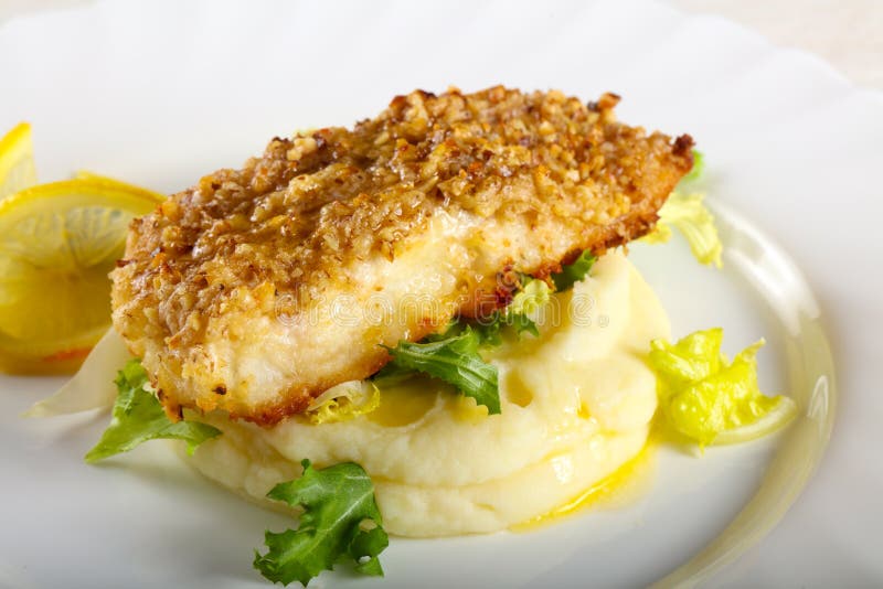 Cod Fish with Mashed Potato Stock Image - Image of fresh, vegetable ...