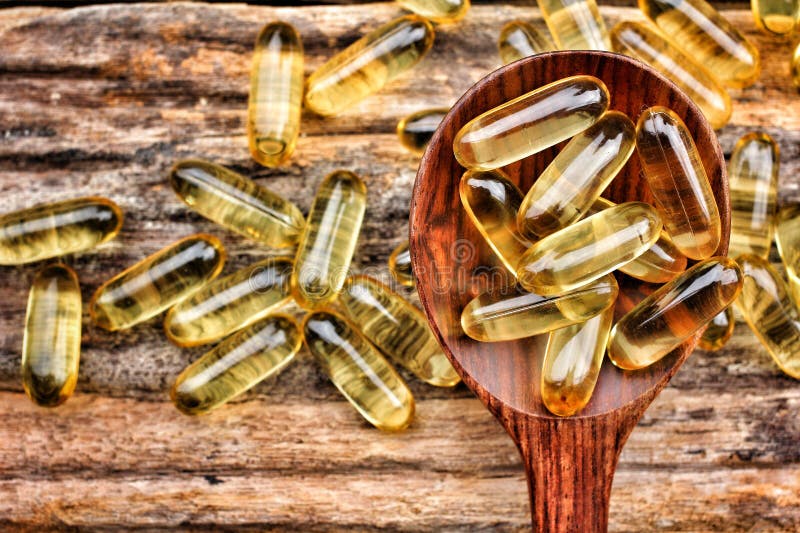 Cod liver oil capsules stock image Cod liver oil capsules stock image