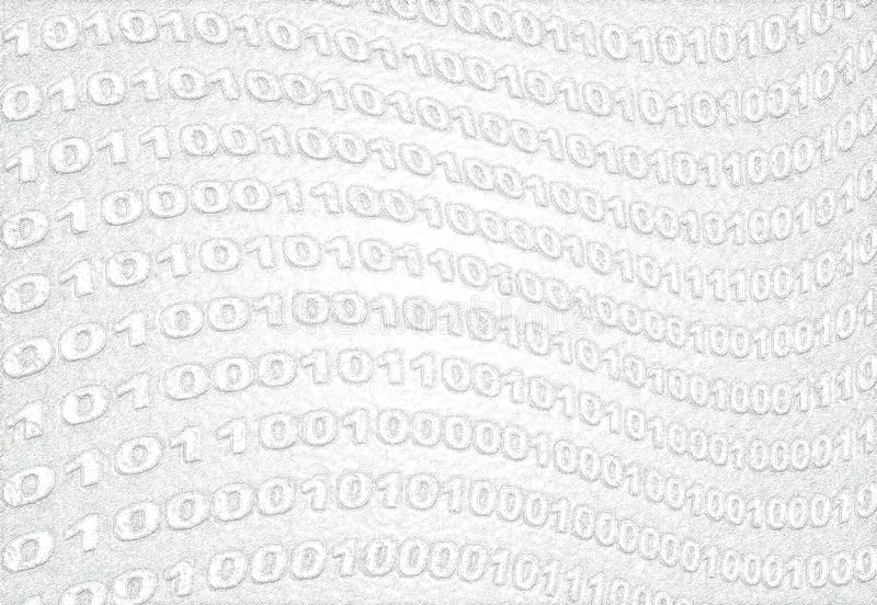 Code. Abstract white background. Binary code stream illustrations