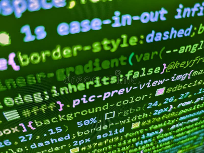 Code background. Close up of random computer code comprised of numbers and letters. Programming code abstract technology. Screen royalty free stock images