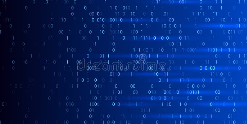Code binary matrix data background. Technology software abstract binary code program blockchain digital vector illustration