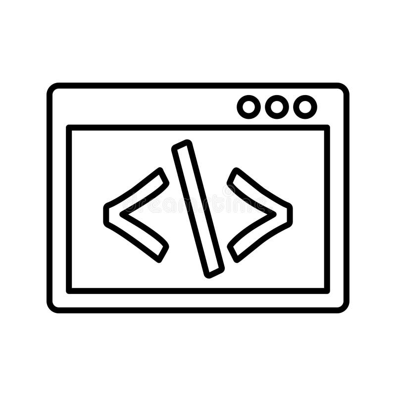 Code, coding, html icon. outline vector illustration