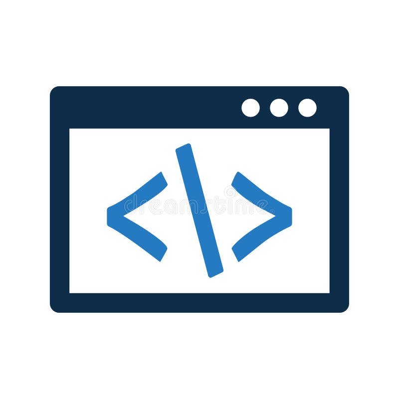 Code, coding, html icon, vector stock illustration