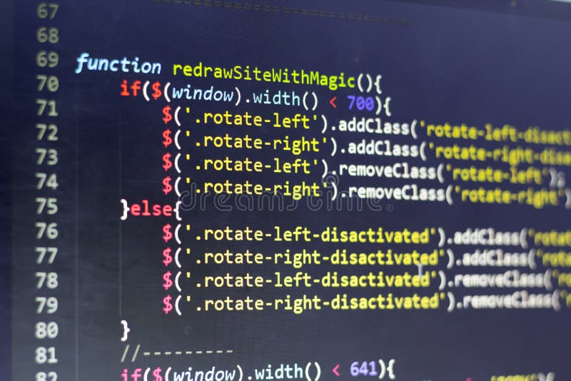 Code d'entrée de Javascript Code source de programmation par ordinateur Écran abstrait de développeur web photo libre de droits Code d'entrée de Javascript Code source de programmation par ordinateur Écran abstrait de développeur web photo libre de droits