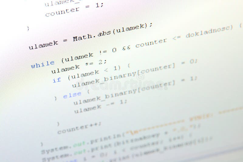 Code Java images stock