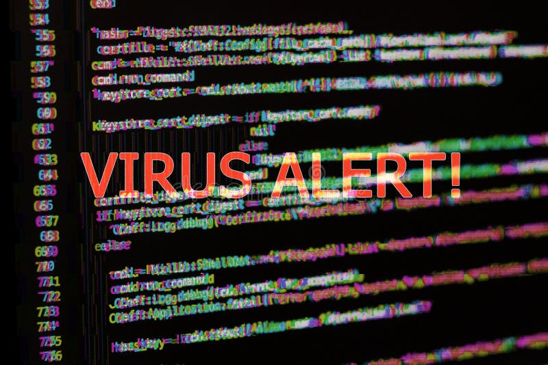 Virus en code de programme photo stock. Image du bloqué  10503840