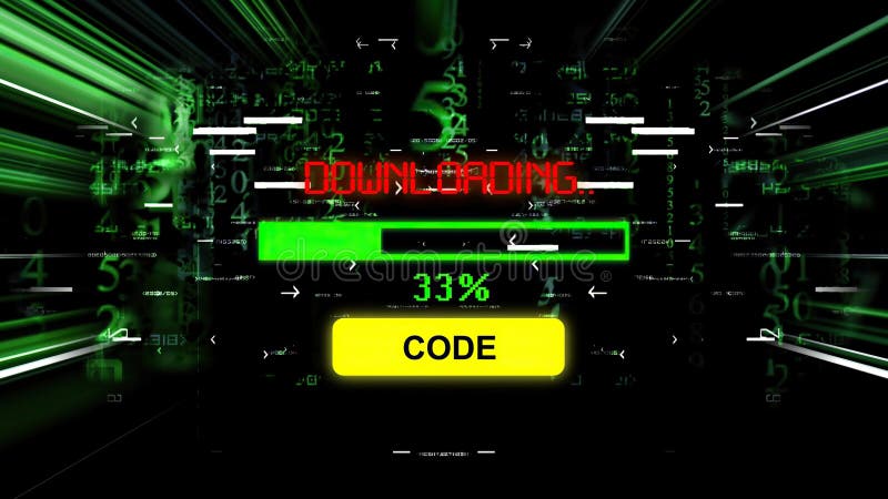 Code download progress bar on the screen.