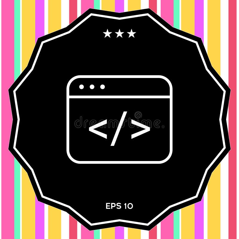 Code editor icon stock vector. Illustration of layout - 116427569