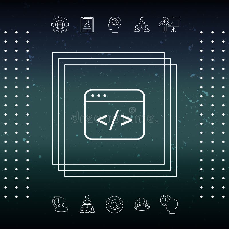 Code editor icon stock vector. Illustration of document - 114708233