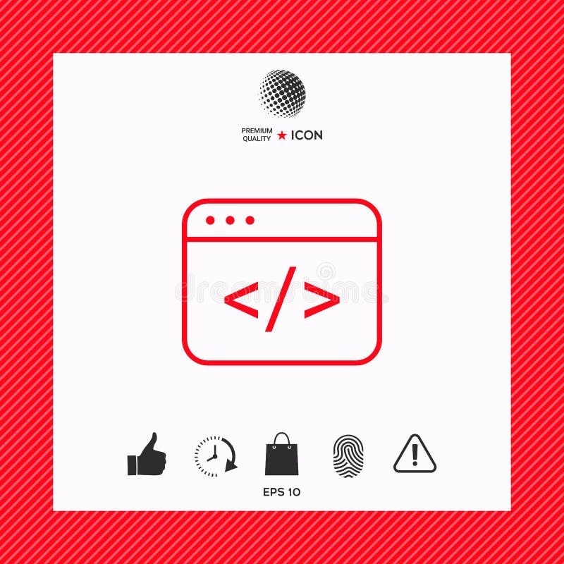 Code editor icon stock vector. Illustration of graphic - 118011725