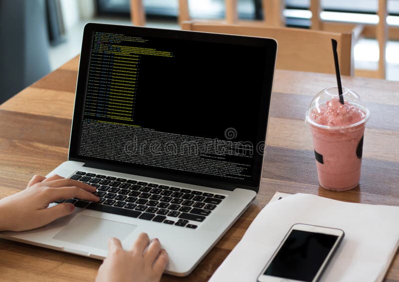 Focalizarea codurilor pe programarea codificării cod PHP html codificare ciberspac stock image