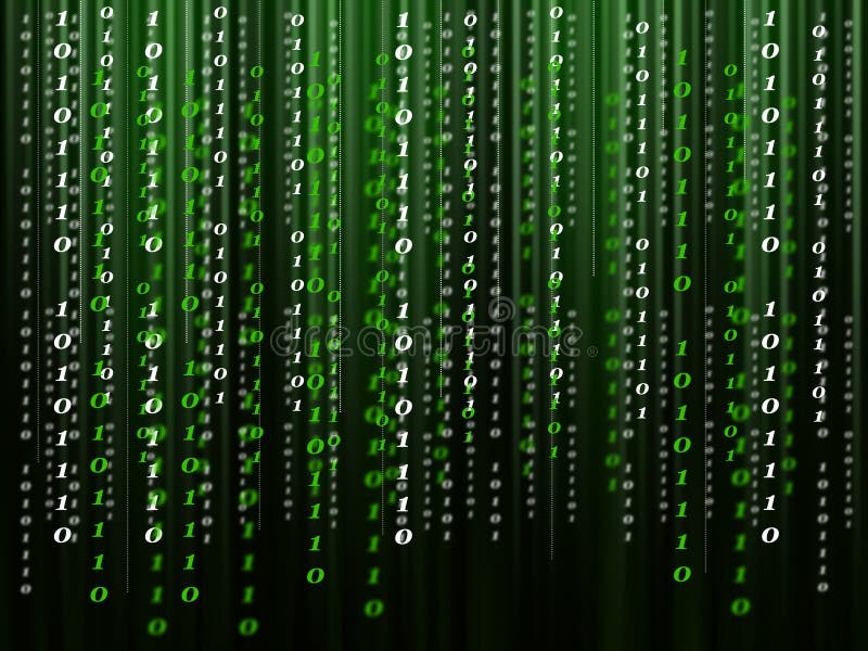 Code informatique binaire circulant sur le fond vert noir illustration libre de droits Code informatique binaire circulant sur le fond vert noir illustration libre de droits
