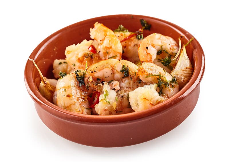 Code piccanti del gamberetto o del gamberetto per i tapas spagnoli immagine stock libera da diritti Code piccanti del gamberetto o del gamberetto per i tapas spagnoli immagine stock libera da diritti