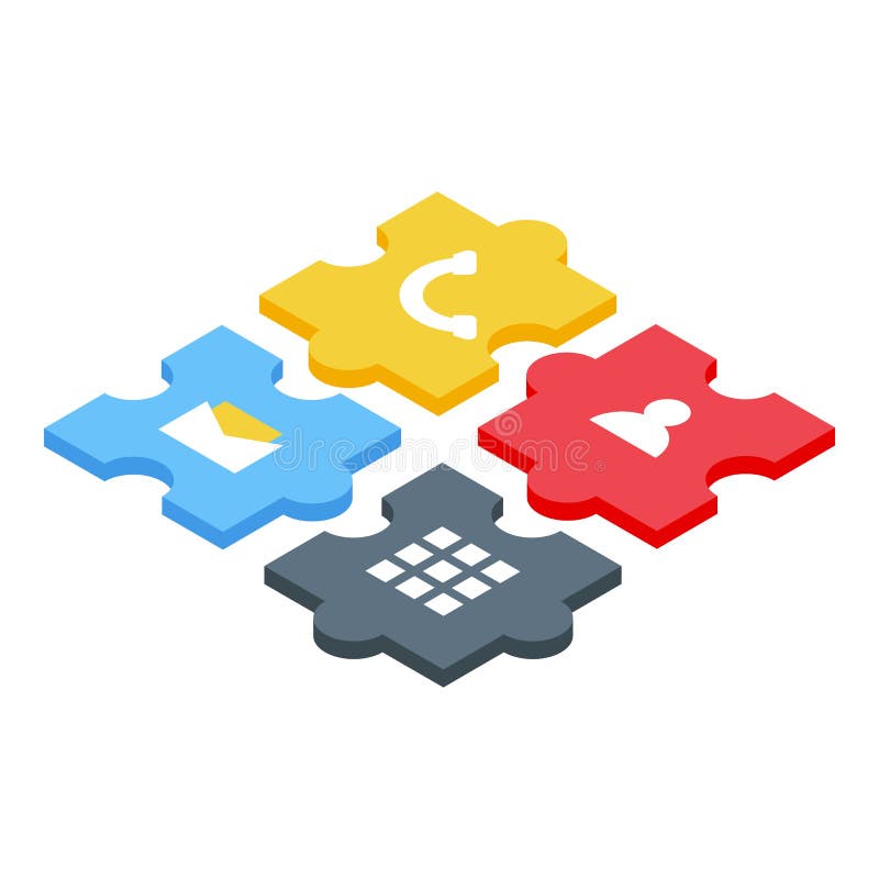 Code puzzle icon isometric vector. Web software royalty free illustration