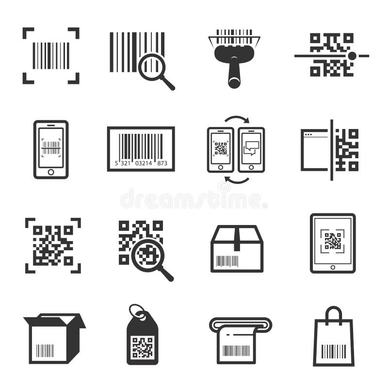 Code Scanning Icon Set Isolated From Background Stock Vector ...
