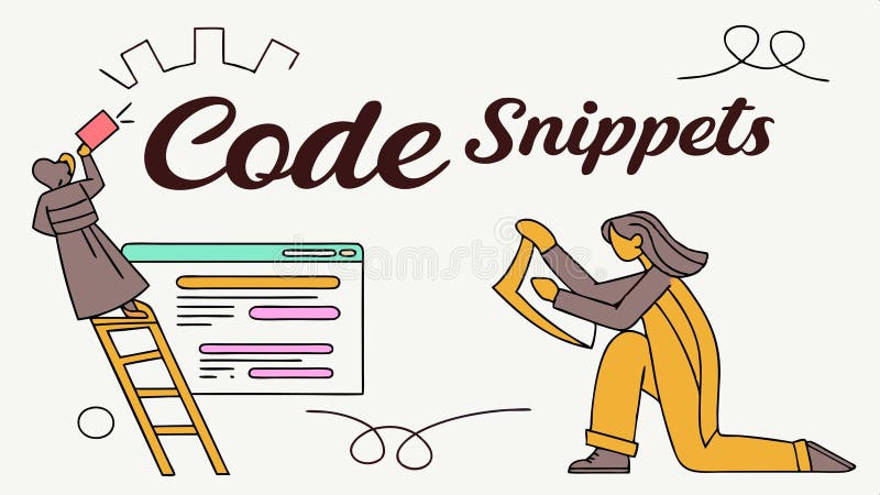 Code Snippets Text with Programmers, Software Development Vector Design ...
