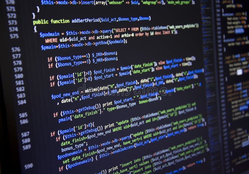 Codage De L'écran De Programmation De Code Source Photo stock  Image