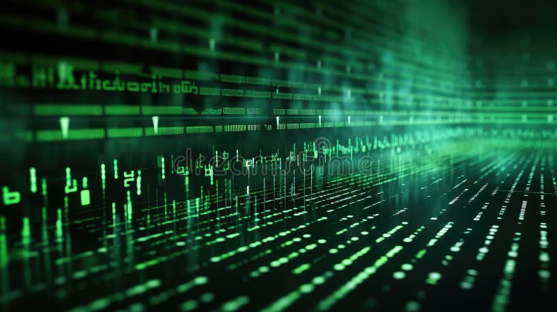 Code technology background green vector illustration