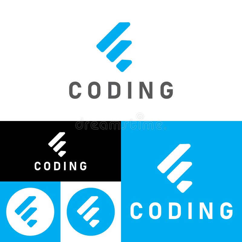 Coder Company Logo.Minimalistic Digital Code Logo. Programmer Icon ...