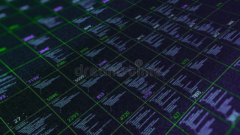 Codes avec des nombres dans les cellules Animation Compte sous la forme de table avec des codes et des résultats de calcul dans d illustration de vecteur