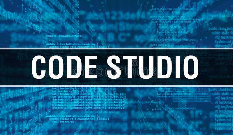 Codestudio met digitale Java-codetekst stock fotografie