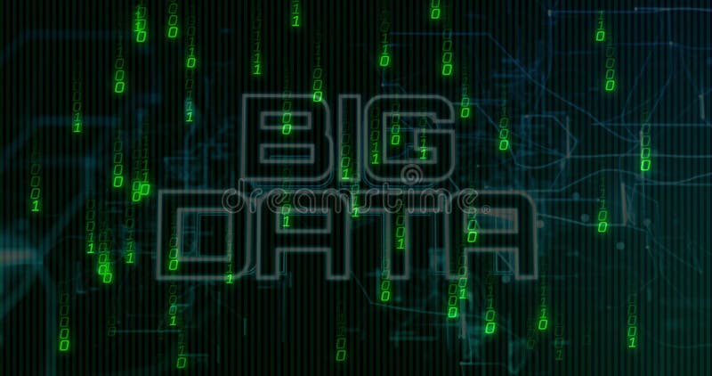 Codice binario e animazione di rete digitale sul testo Big Data royalty illustrazione gratis