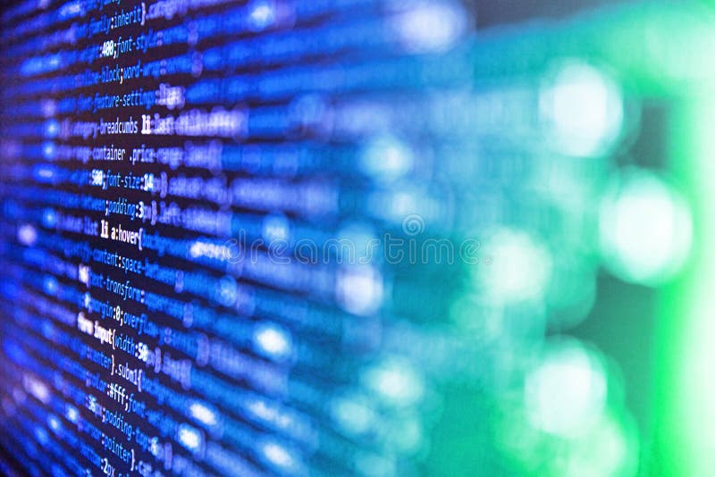 Codice sviluppatore programmazione pitone. codice javascript nella staffa software. righe di codice html visibili. sviluppatore ch immagini stock libere da diritti