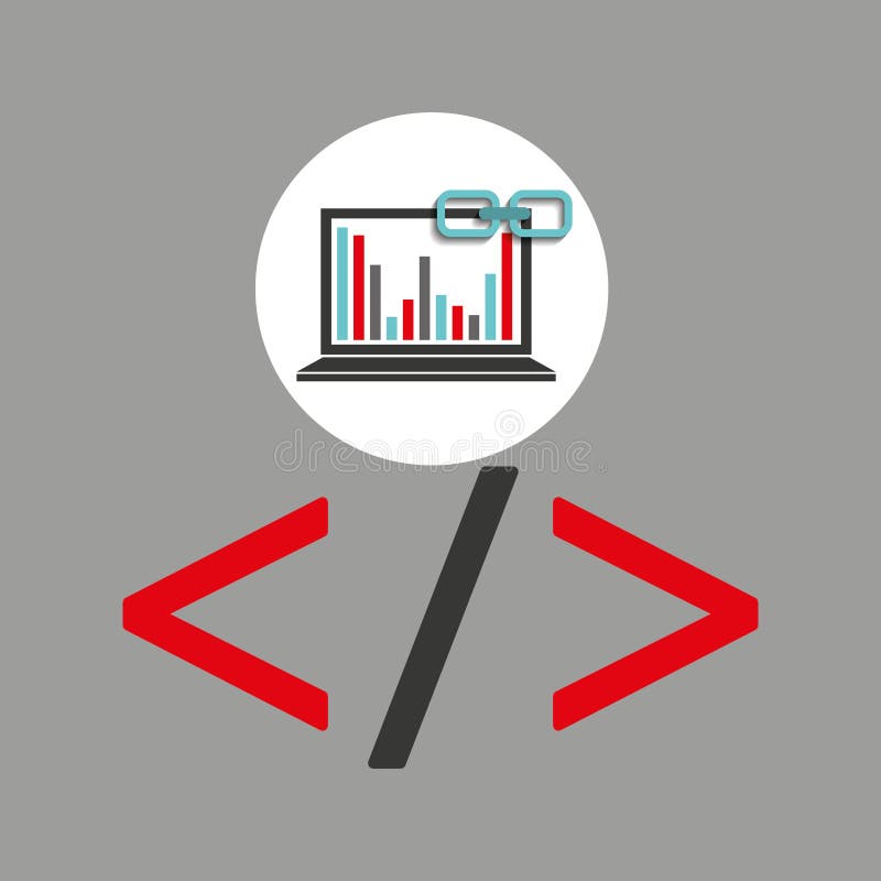 A codificação do portátil representa graficamente a Web da relação ilustração royalty free