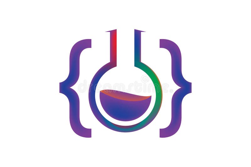 codifique a inspiração do projeto do logotipo do laboratório ilustração do vetor codifique a inspiração do projeto do logotipo do laboratório ilustração do vetor
