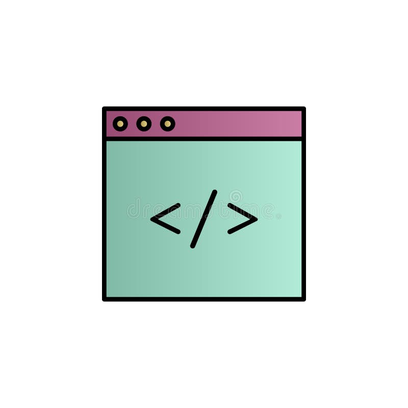 Coding, html, programming color gradient vector icon vector illustration