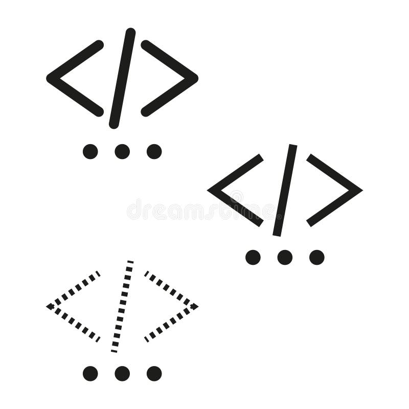 Coding Icon Set. Programming Symbols Vector. Developer Code ...