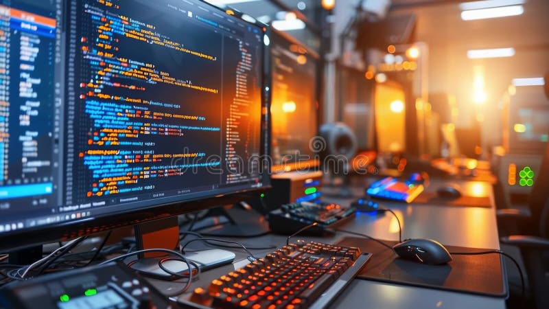 Coding process: programmer task, algorithm creation, binary sequence, system operation, data computation, software development, code debugging, technical skill, computational sequence. Computer binary program code video