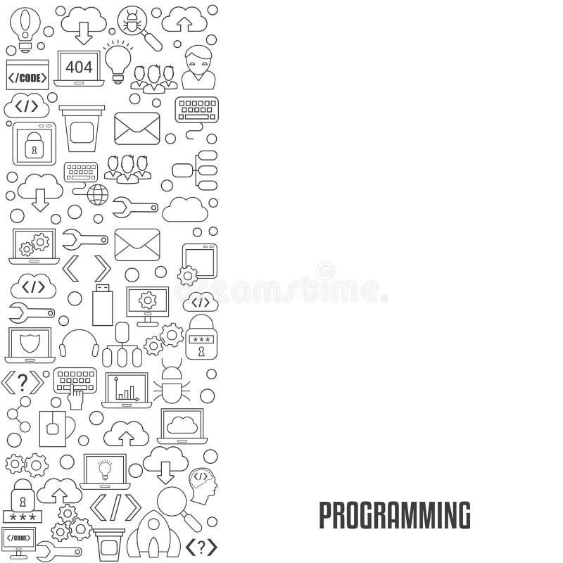 Coding and programming background. Software development and computer technology. Java programming vectors