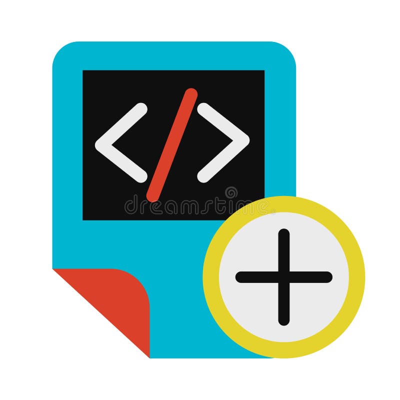 Download Coding Script File Adding Symbol Glyph Vector Icon Stock ...