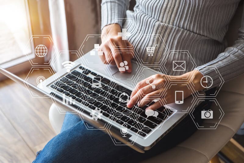 Coding software developer work with augmented reality dashboard computer icons with responsive cybersecurity. Businessman hand working. Program coding working stock images, royalty-free photos and pictures